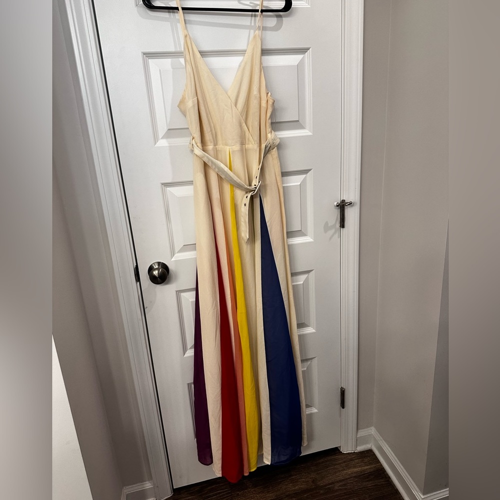 Red dress boutique rainbow maxi dress